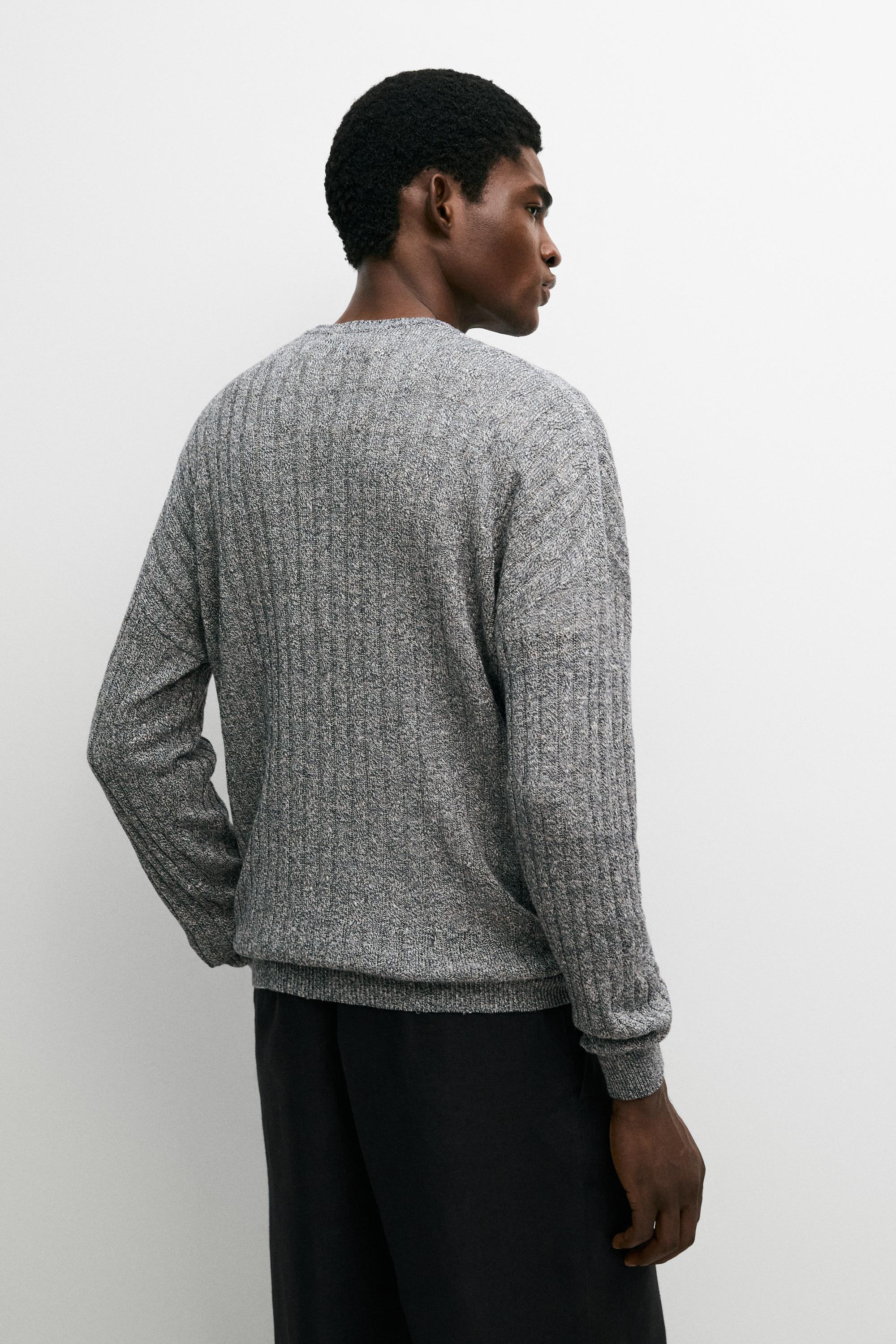 Pull en maille moulinée de lin et coton